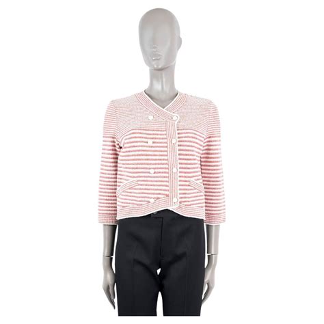chanel red and white stripe jacket